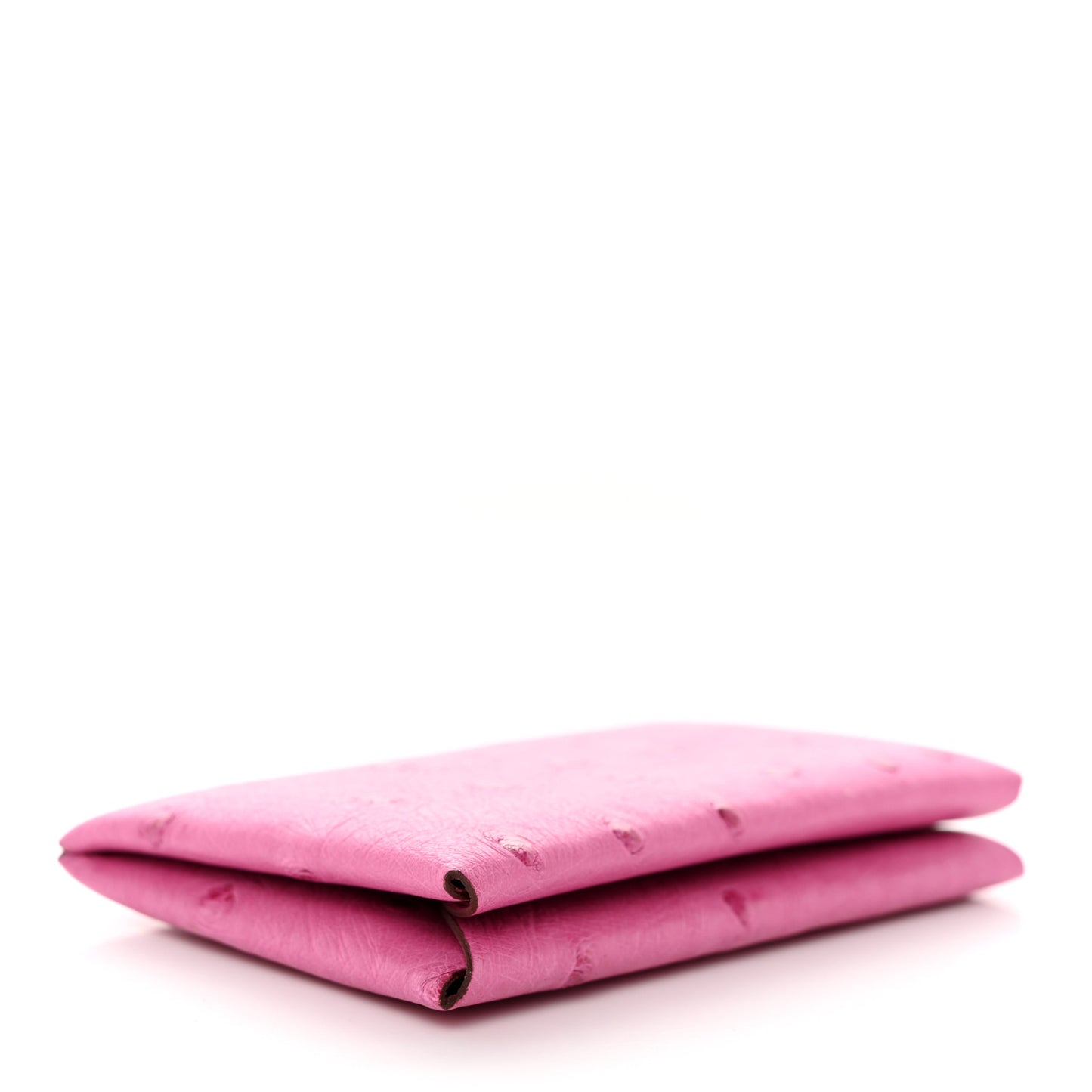 Ostrich Calvi Card Case Rose Tyrien