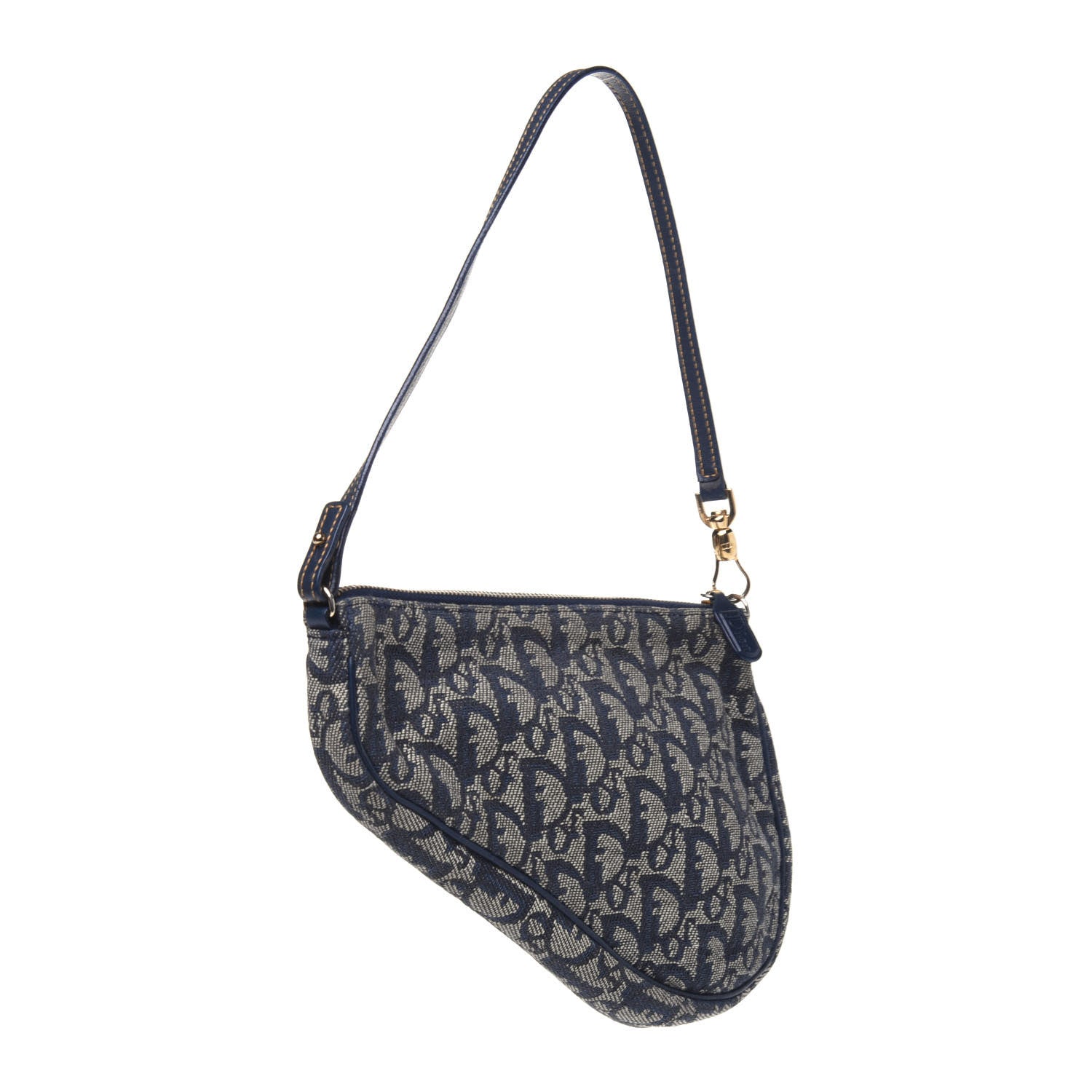Christian Dior Monogram Mini Saddle Pochette Navy 3 of 13