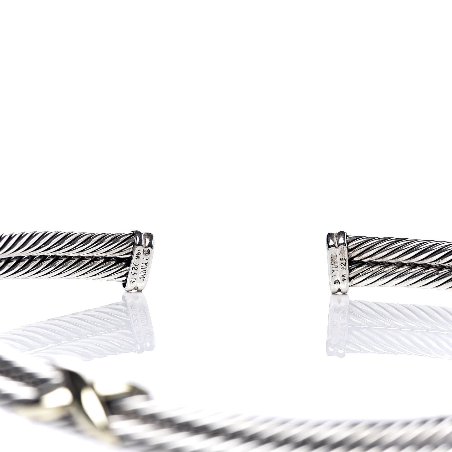 Sterling Silver 14K Yellow Gold Double X Station Collar Necklace