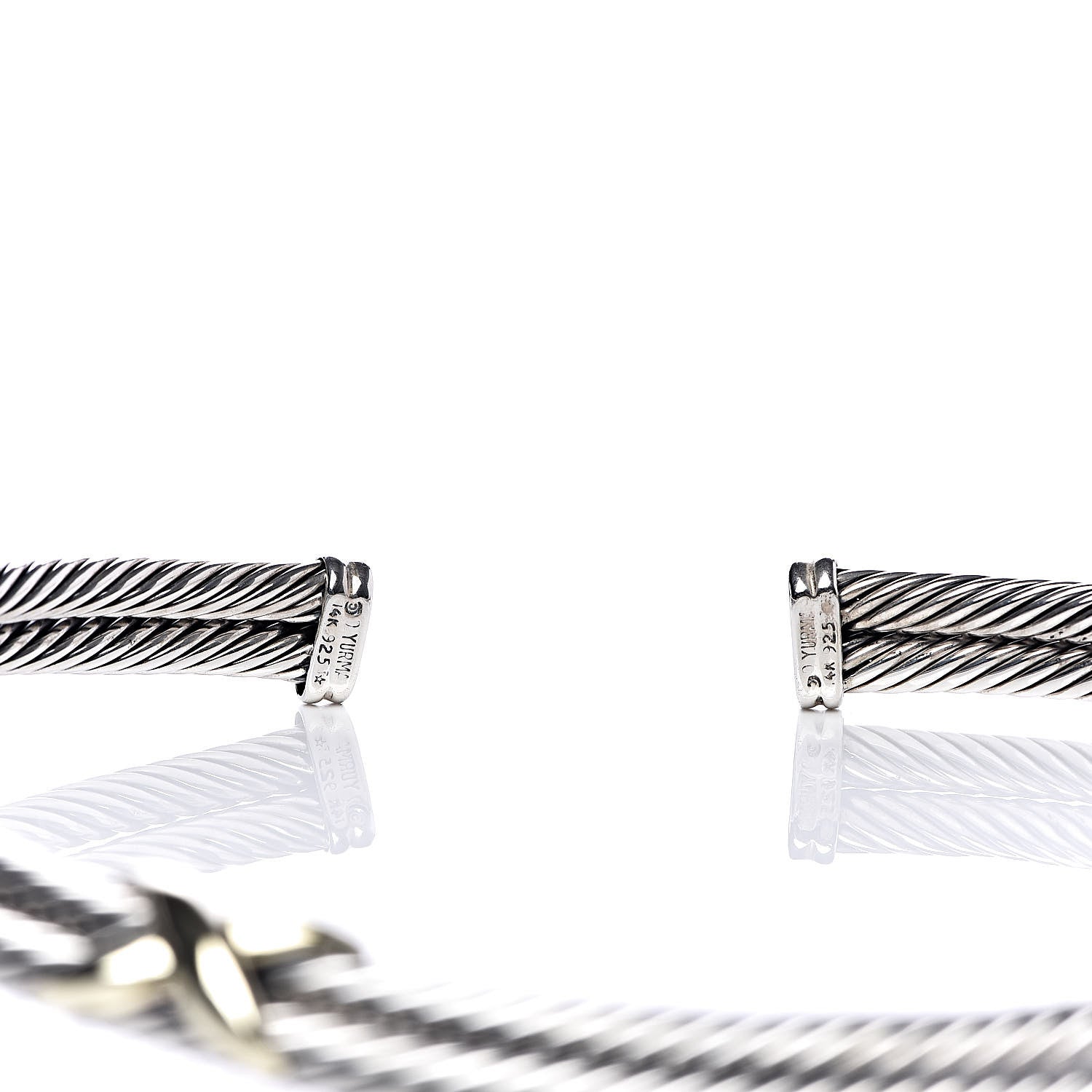 David Yurman Sterling Silver 14K Yellow Gold Double X Station Collar Necklace 3 of 3
