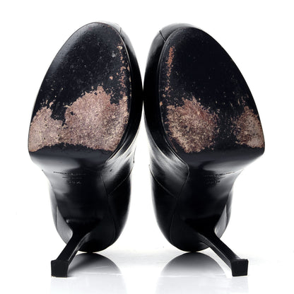 Saint Laurent Metallic Tribtoo 105 Platform Pumps 38.5 Blue 5 of 6