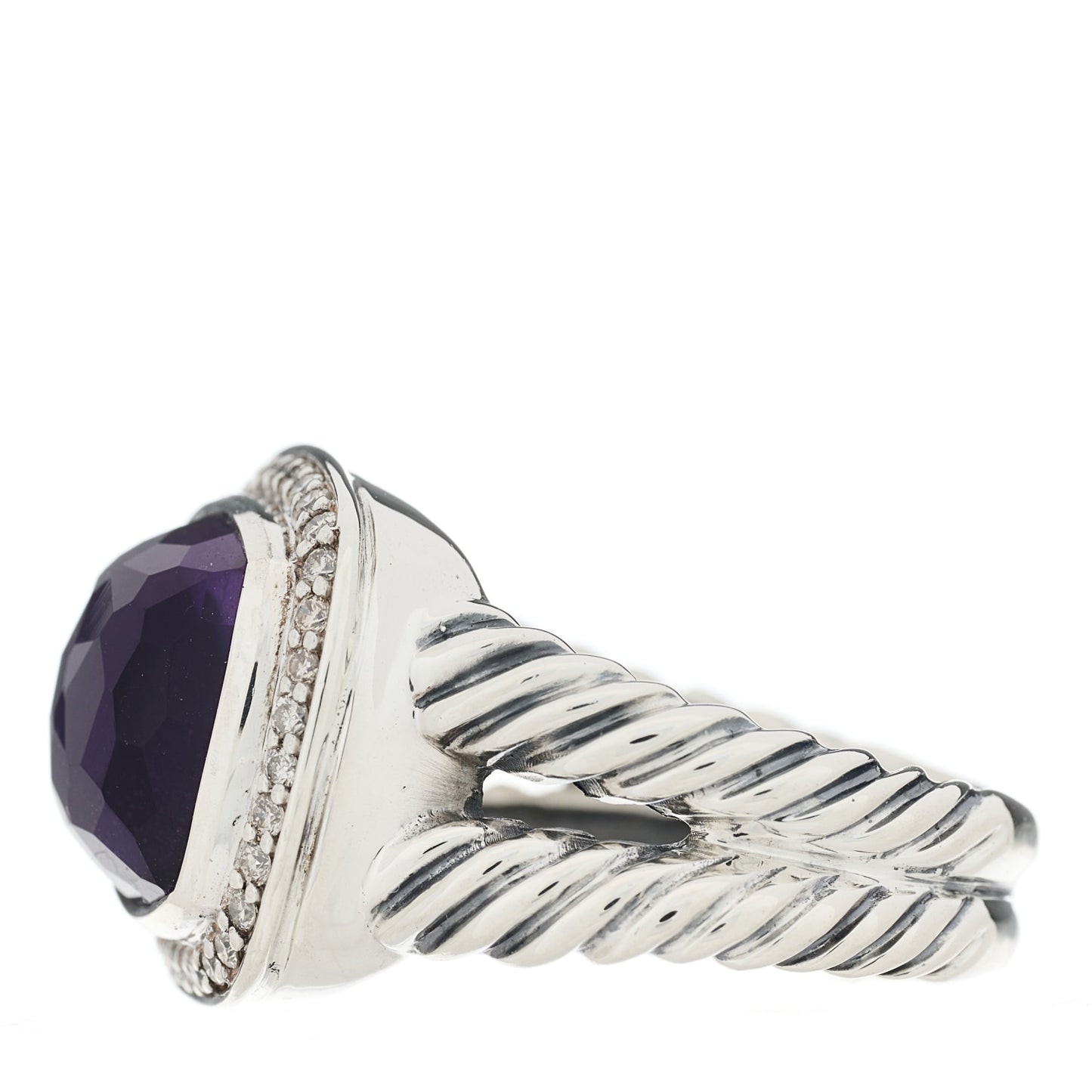 Sterling Silver Diamond Black Orchid 11mm Albion Ring 55 7.25
