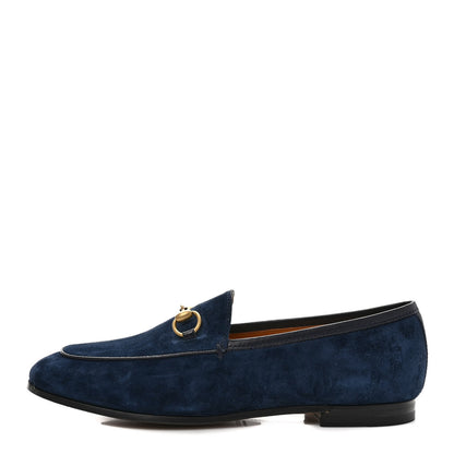 Gucci Suede Horsebit Womens Jordaan Loafers 36.5 Blue 1 of 9