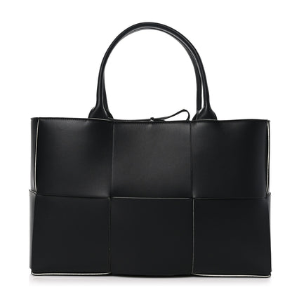 Bottega Veneta Nappa Maxi Intrecciato Medium Arco Tote Black White 1 of 10