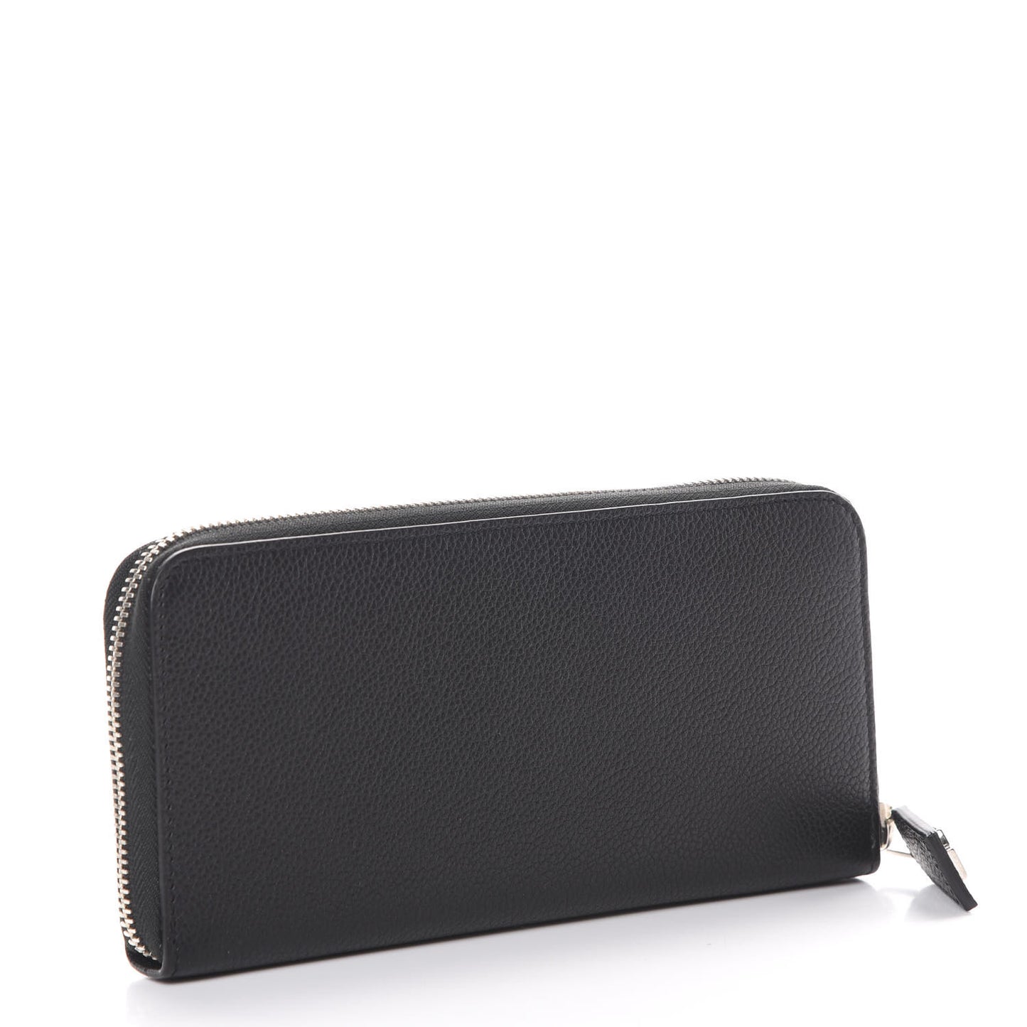 Grained Calfskin Rive Gauche Zip Around Wallet Black