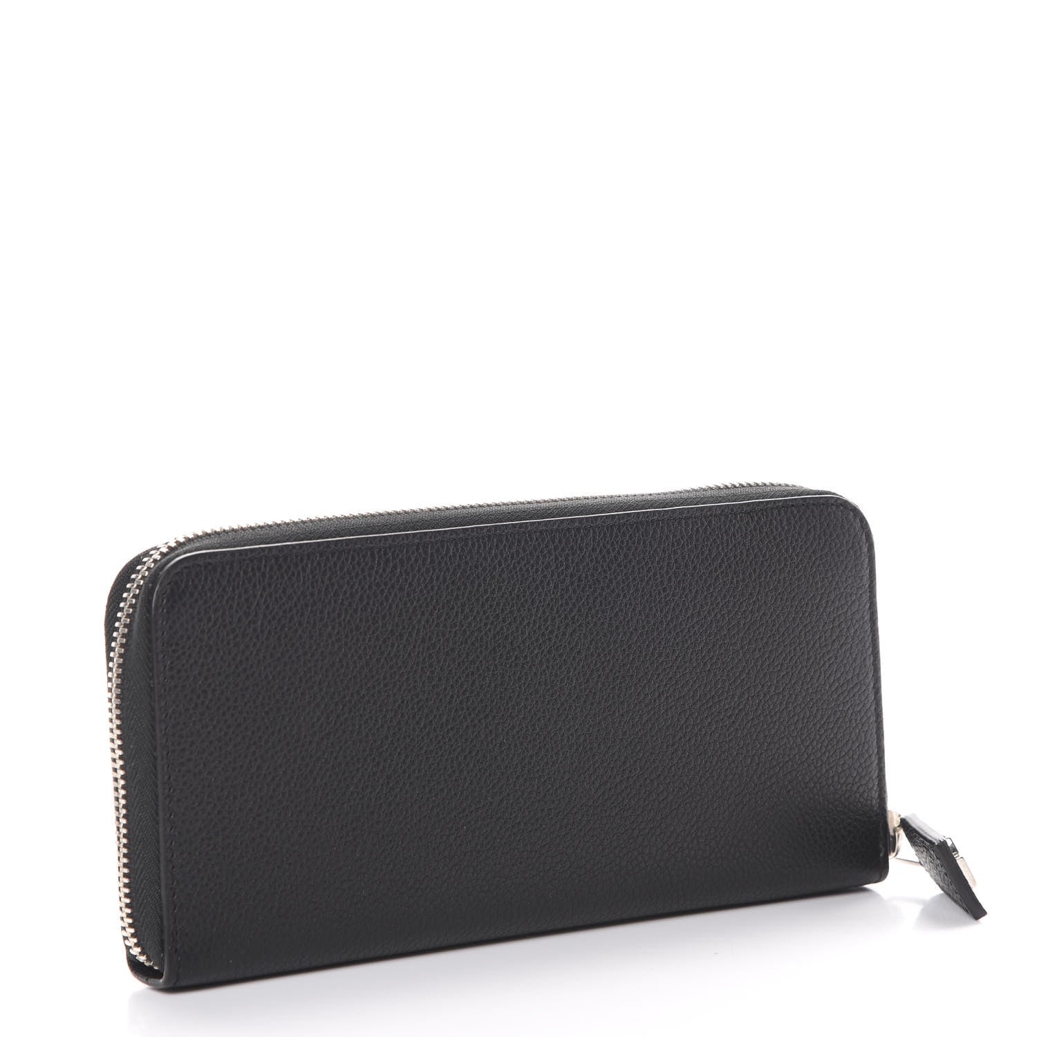 Saint Laurent Grained Calfskin Rive Gauche Zip Around Wallet Black 2 of 7