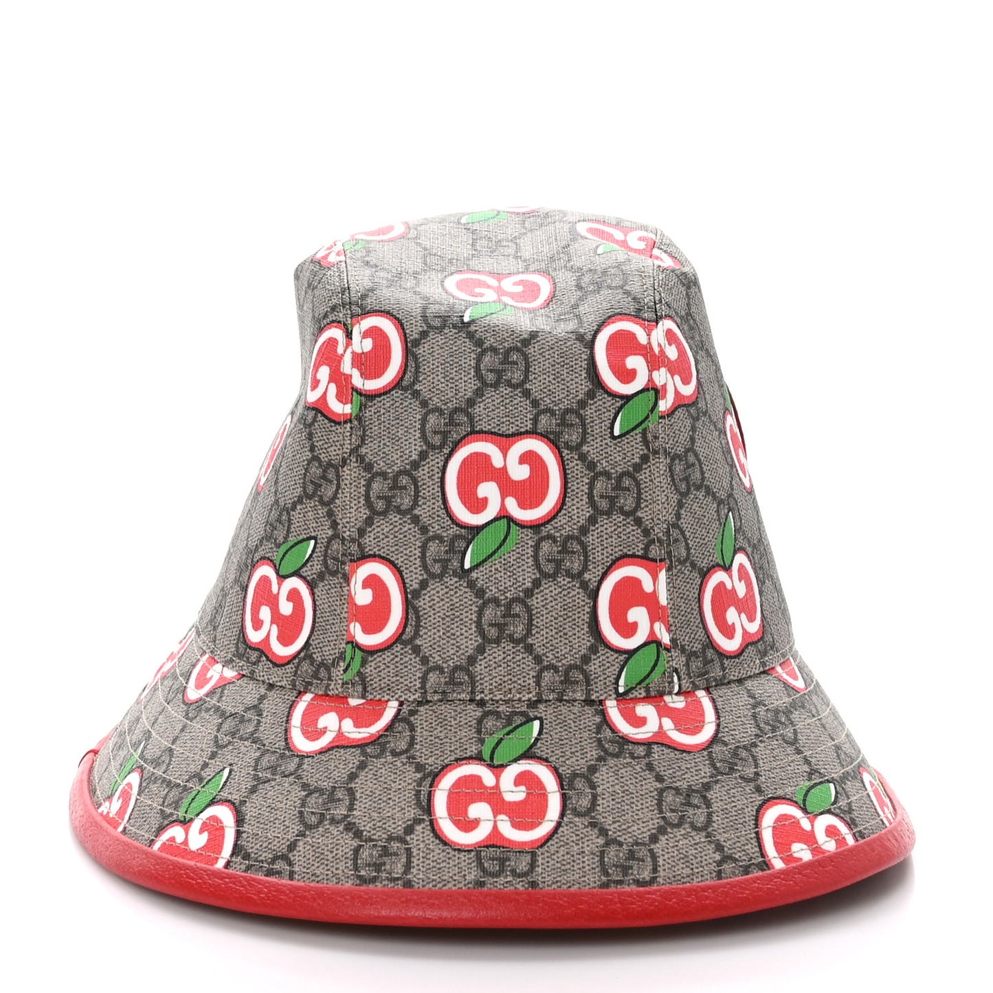 GG Supreme Monogram Apple Textured Dollar Calfskin Retro Interlocking G Fedora Pomme Bucket Hat L Beige Ebony Red