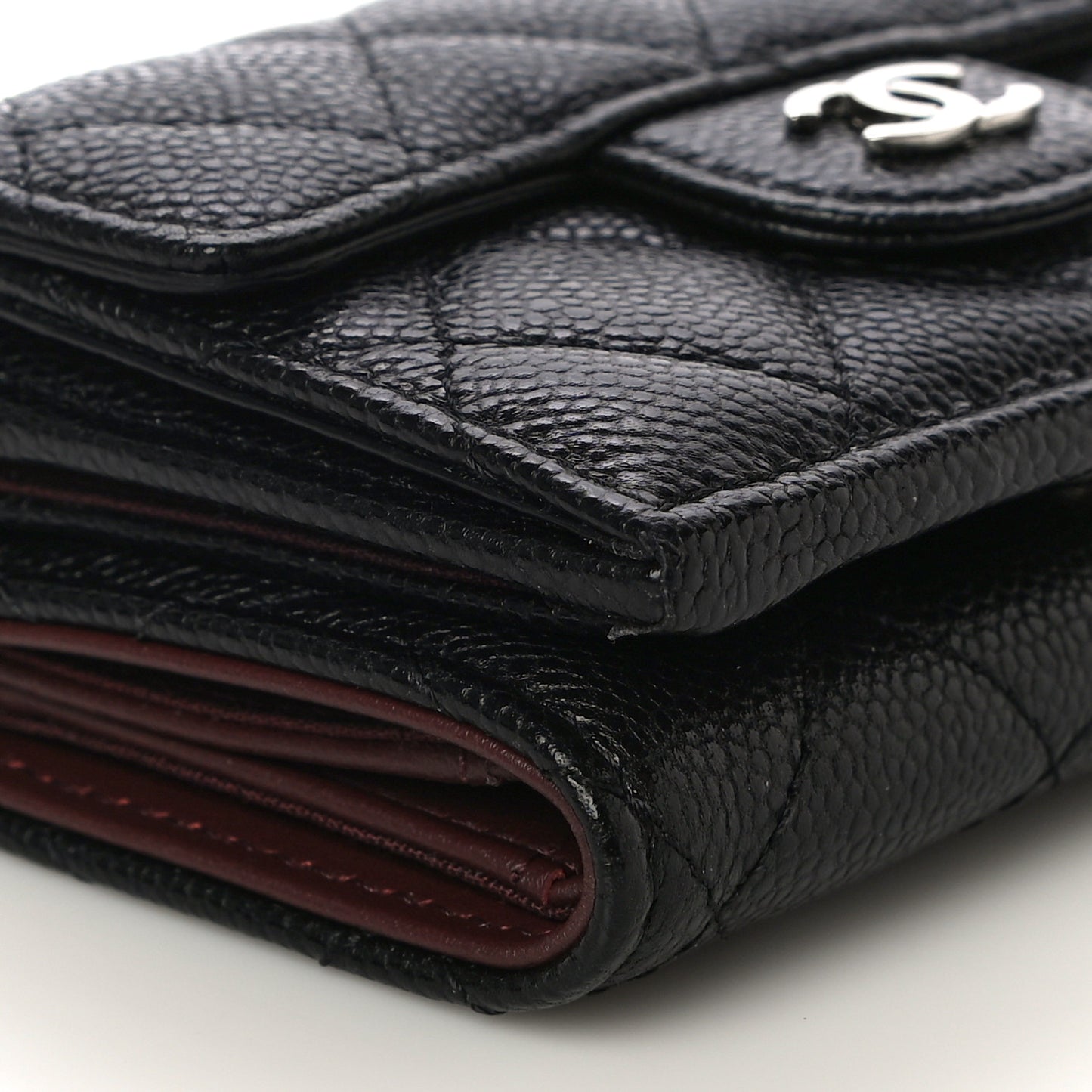 Caviar Quilted Double Flap Wallet Black