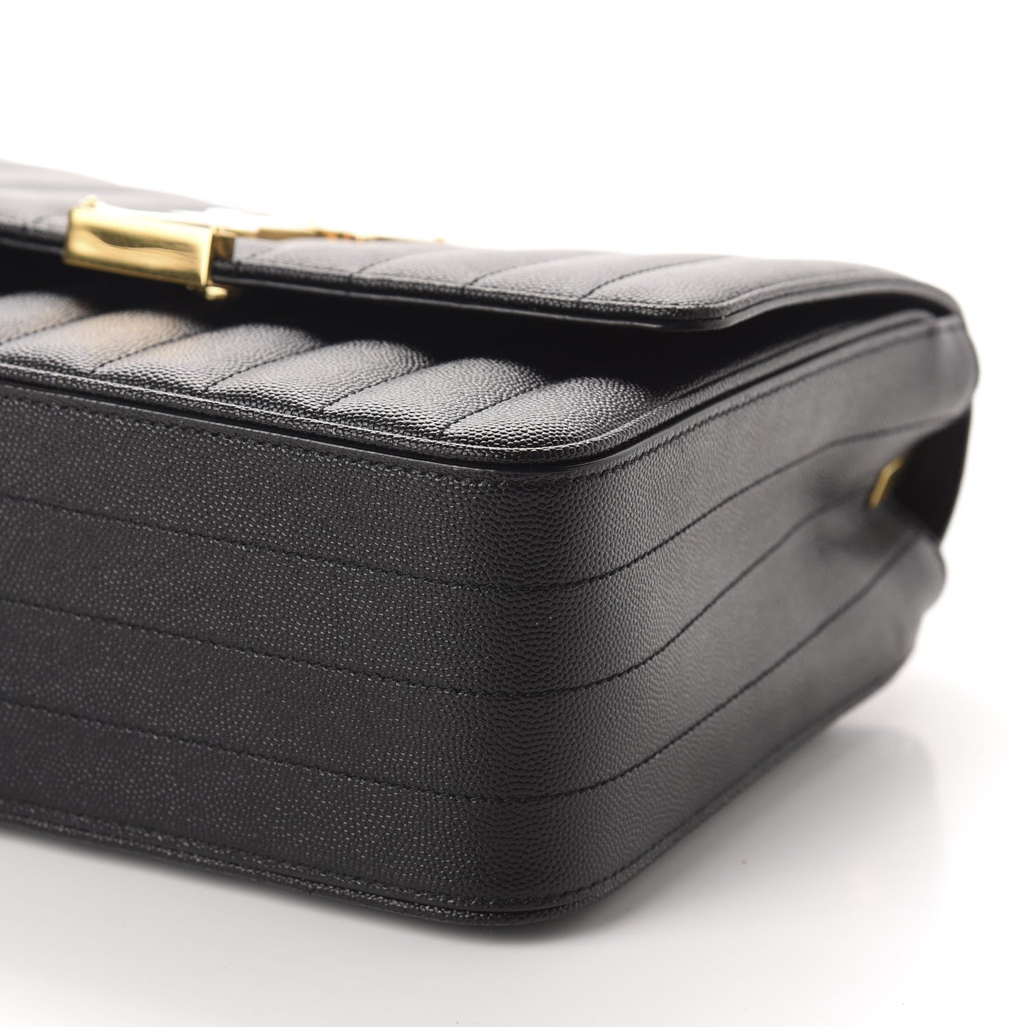 Saint Laurent Grain De Poudre Matelasse Monogram Large Vicky Chain Bag Black 7 of 11