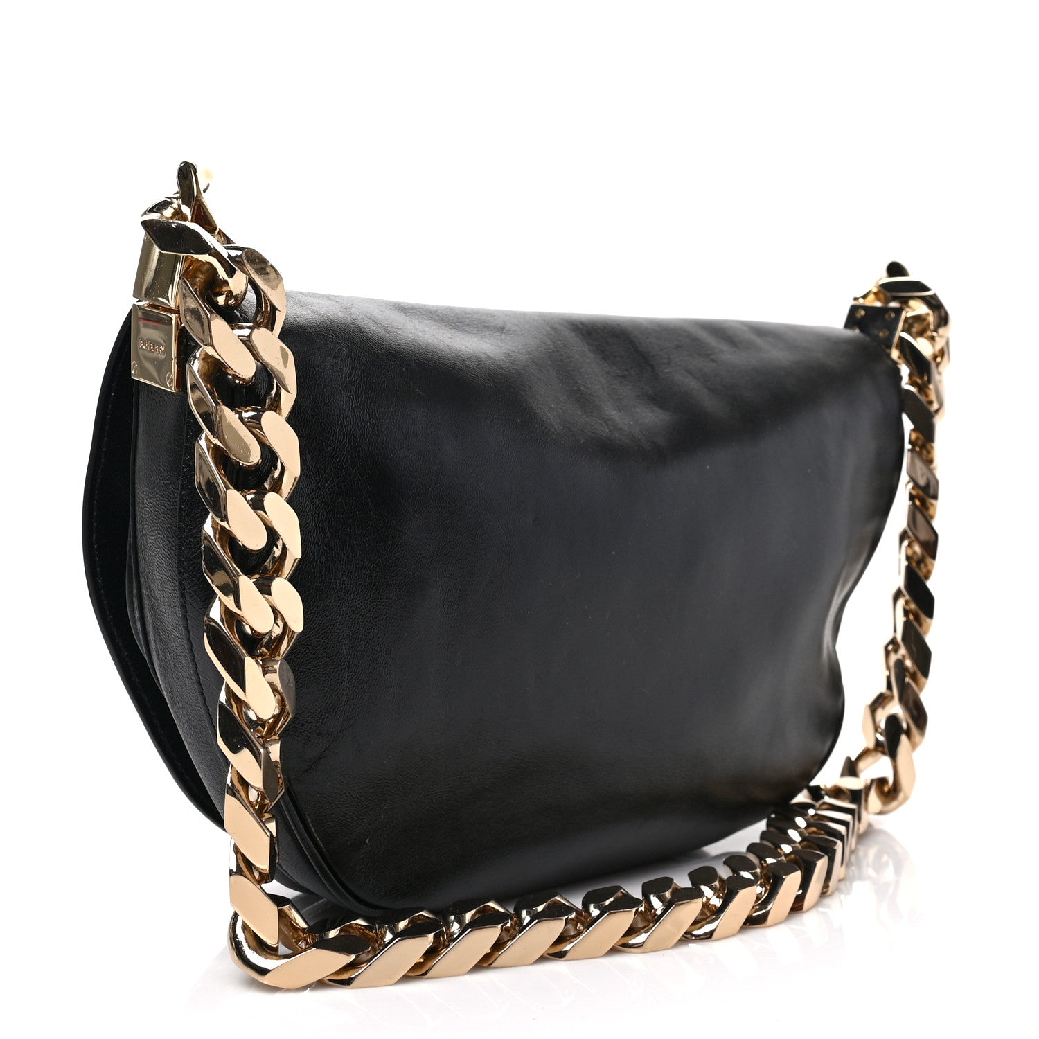 Burberry Lambskin Medium Olympia Chain Shoulder Bag Black 2 of 7