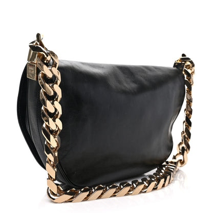 Burberry Lambskin Medium Olympia Chain Shoulder Bag Black 2 of 7