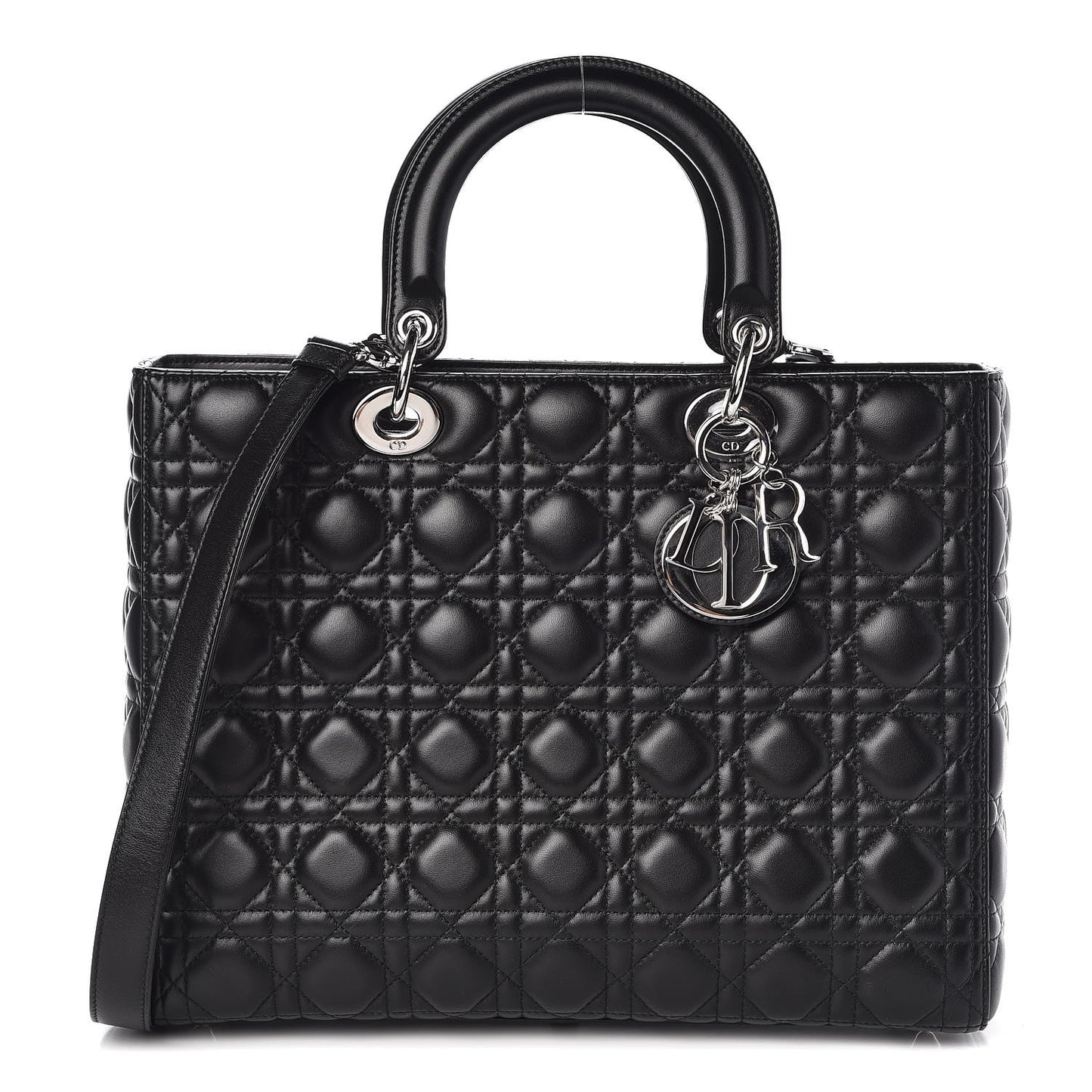 Lambskin Cannage Large Lady Dior Black