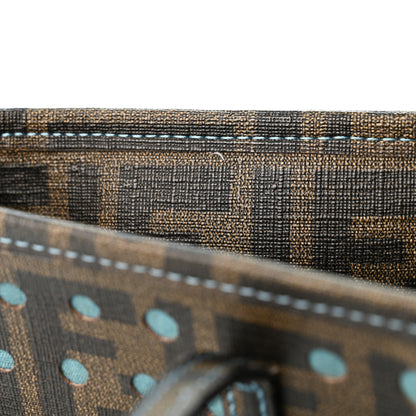 Fendi Zucca Spalmati Vitello FF Mini Roll Tote Tobacco Pavone 10 of 13