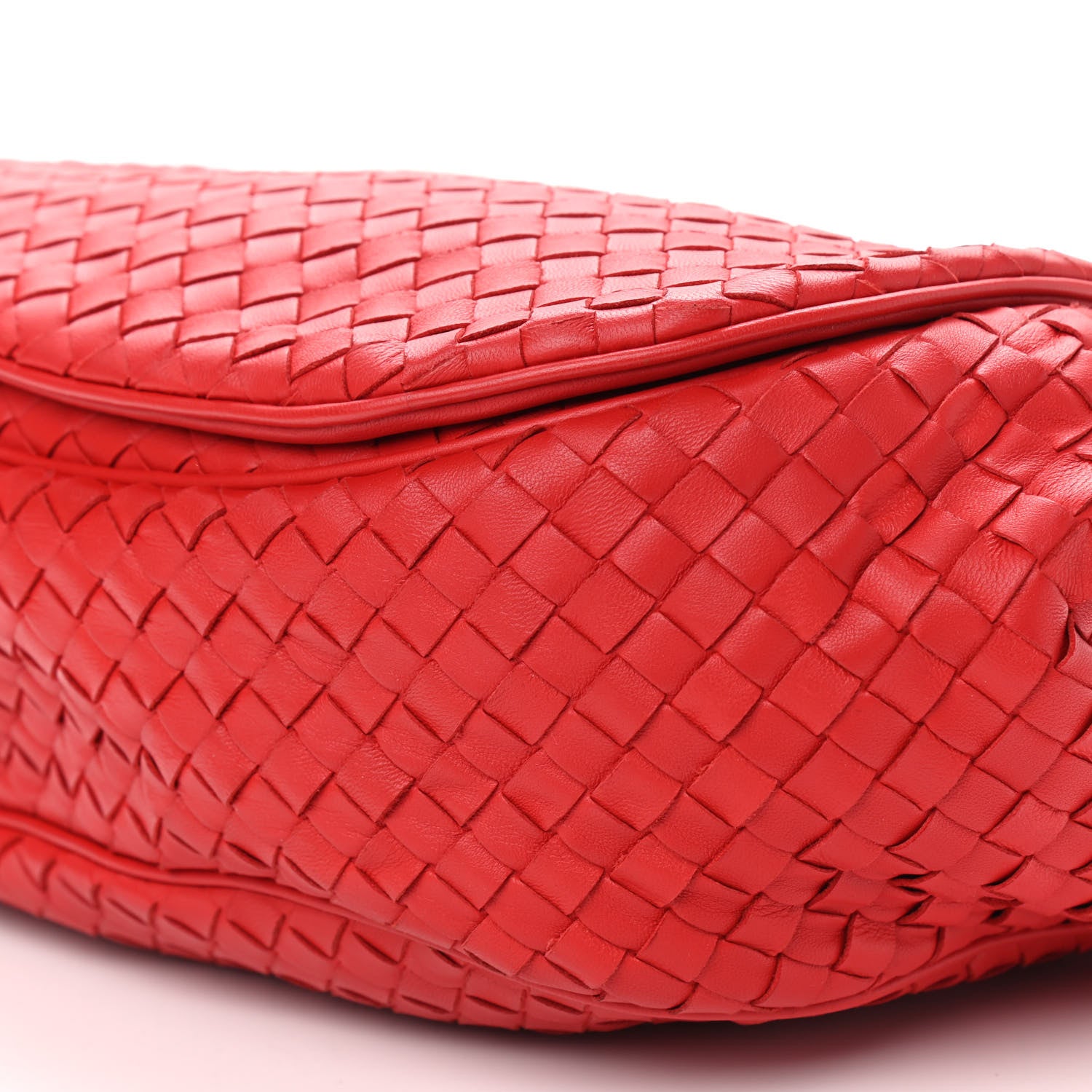 Bottega Veneta Nappa Intrecciato Shoulder Bag Red 8 of 8
