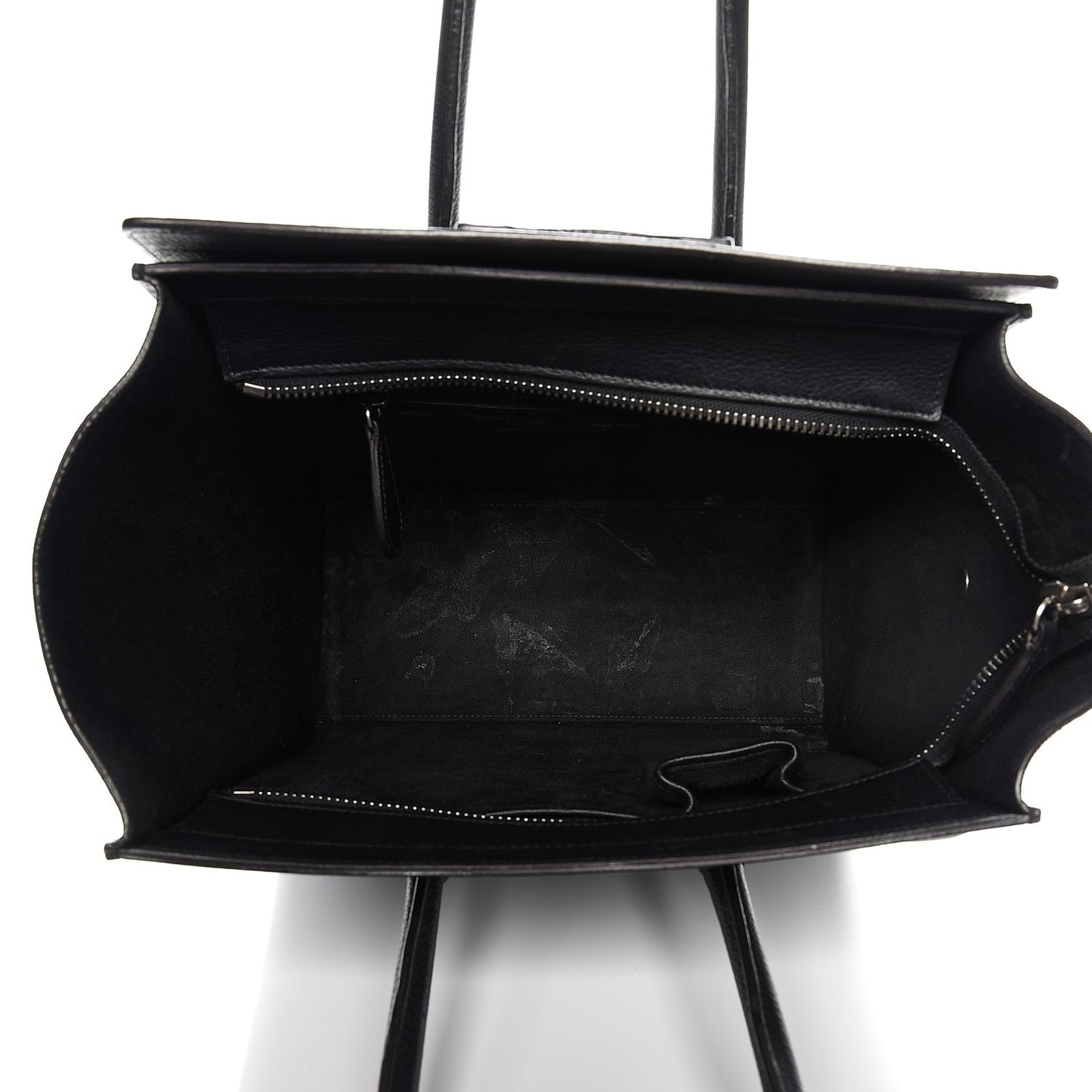 Drummed Calfskin Micro Luggage Black