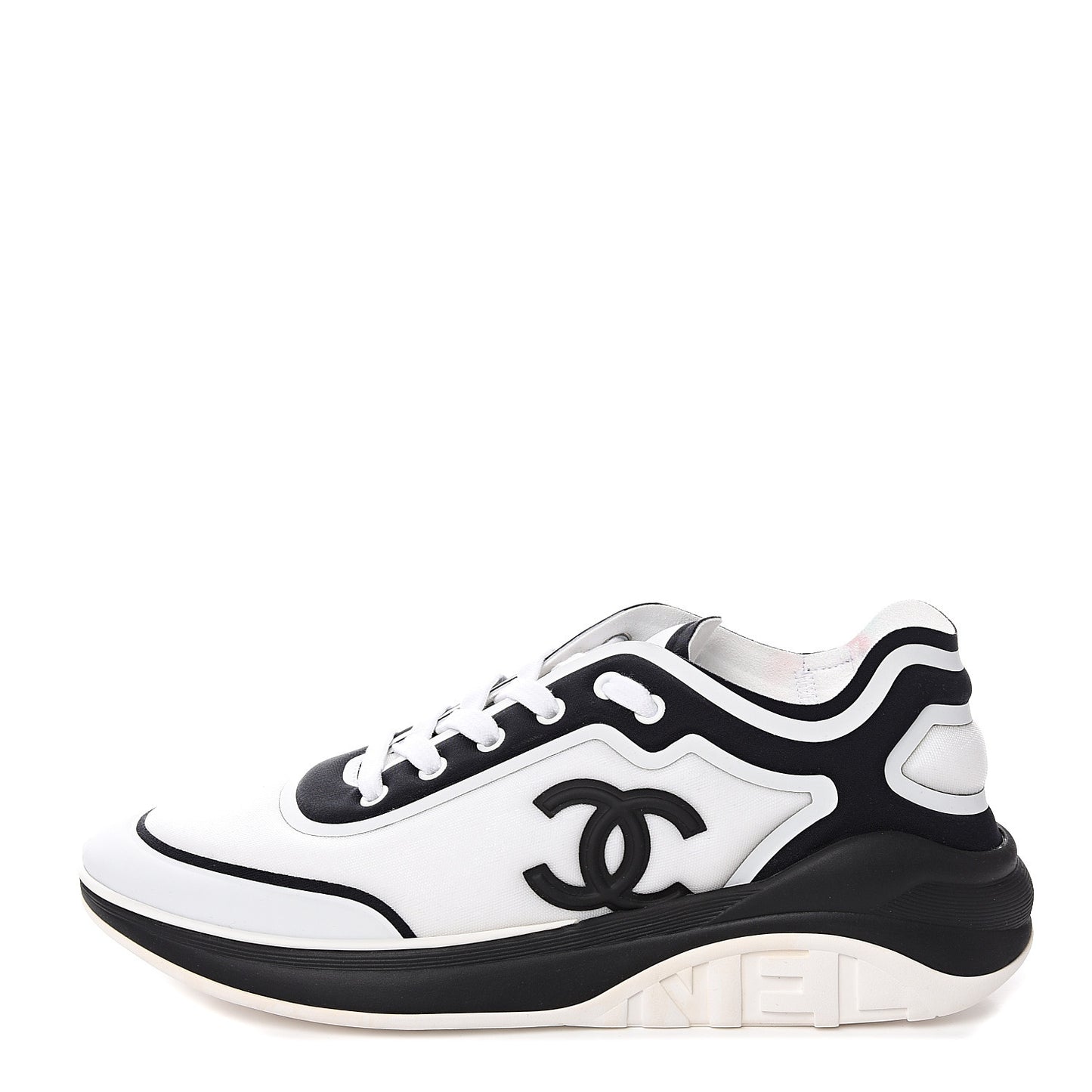 Suede Calfskin Stretch Fabric CC Sneakers 41.5 White