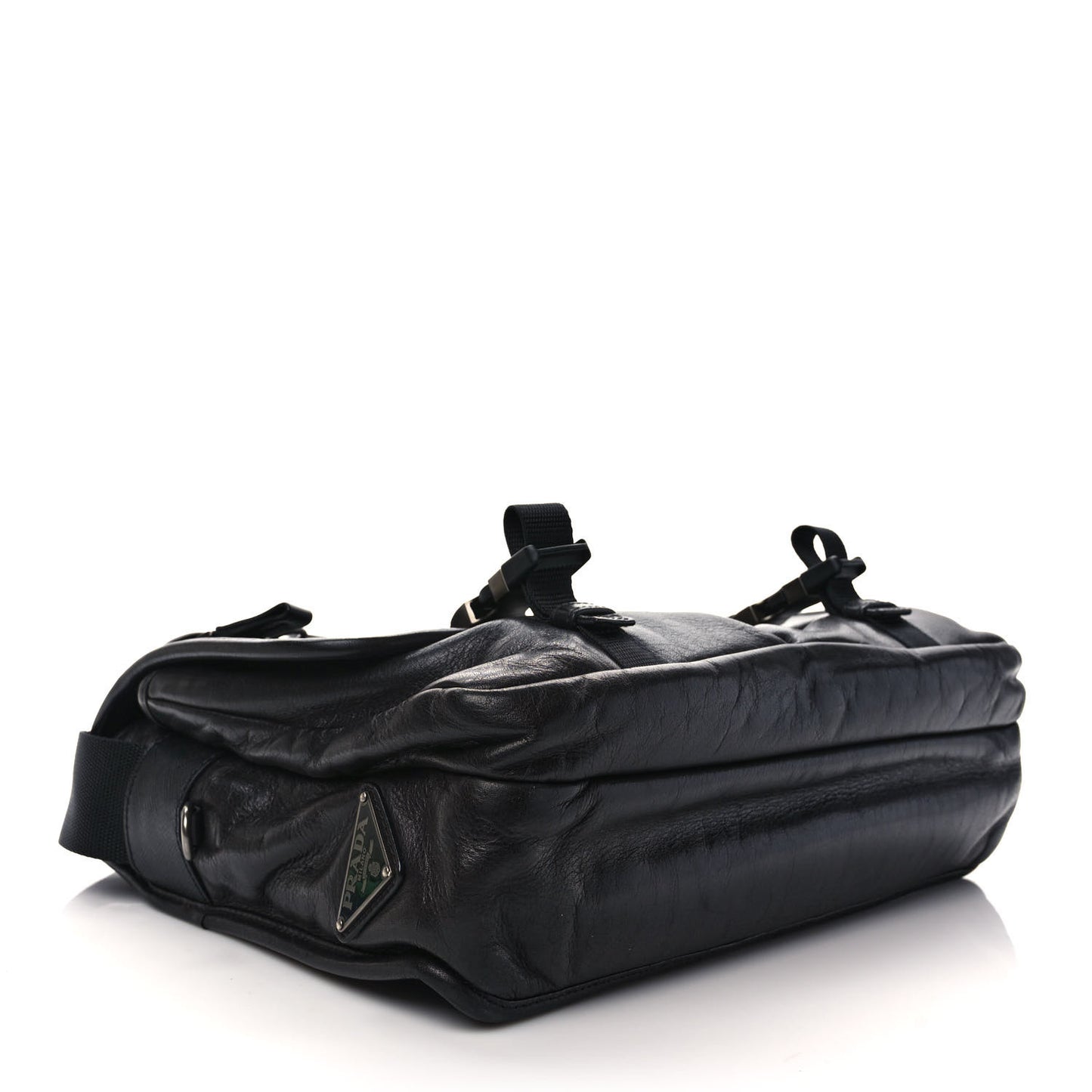 Soft Calf Saffiano Travel Messenger Bag Black