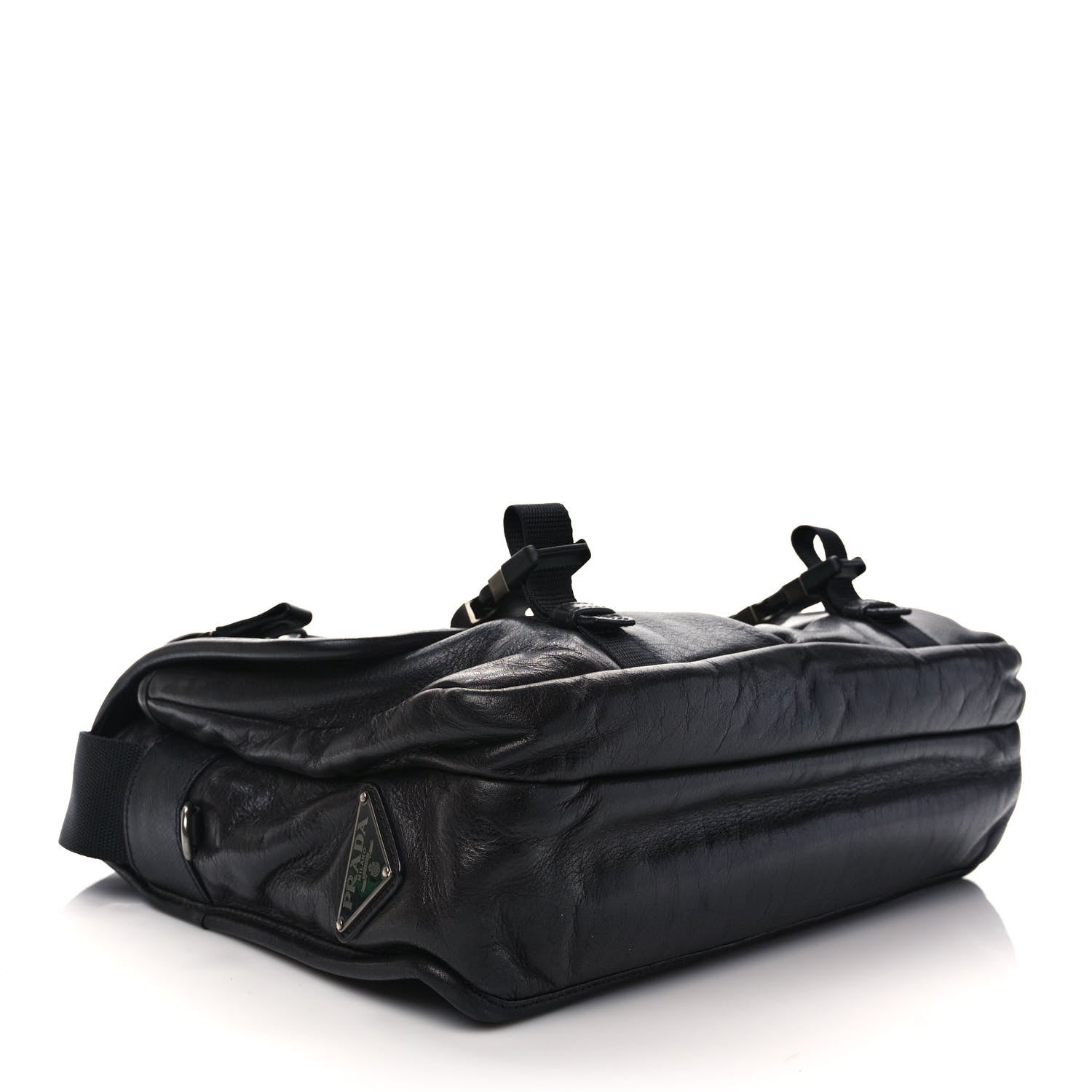 Prada Soft Calf Saffiano Travel Messenger Bag Black 6 of 9