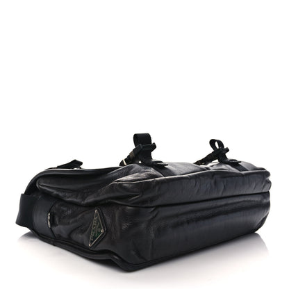 Prada Soft Calf Saffiano Travel Messenger Bag Black 6 of 9