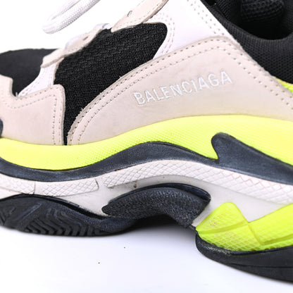 Balenciaga Fabric Mesh Womens Triple S Sneakers 39 Grey Black Jaune Fluo 10 of 17