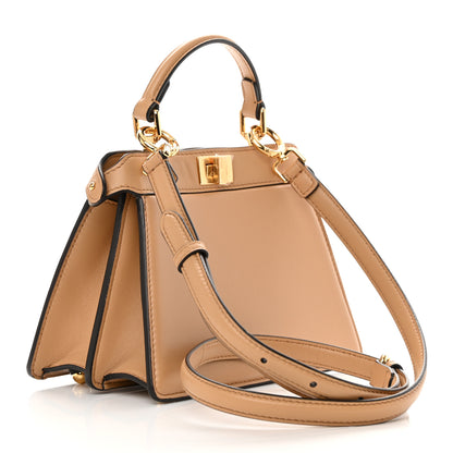 Fendi Shiny Nappa Petite Peekaboo I SEE U Satchel Miele Scuro 3 of 12