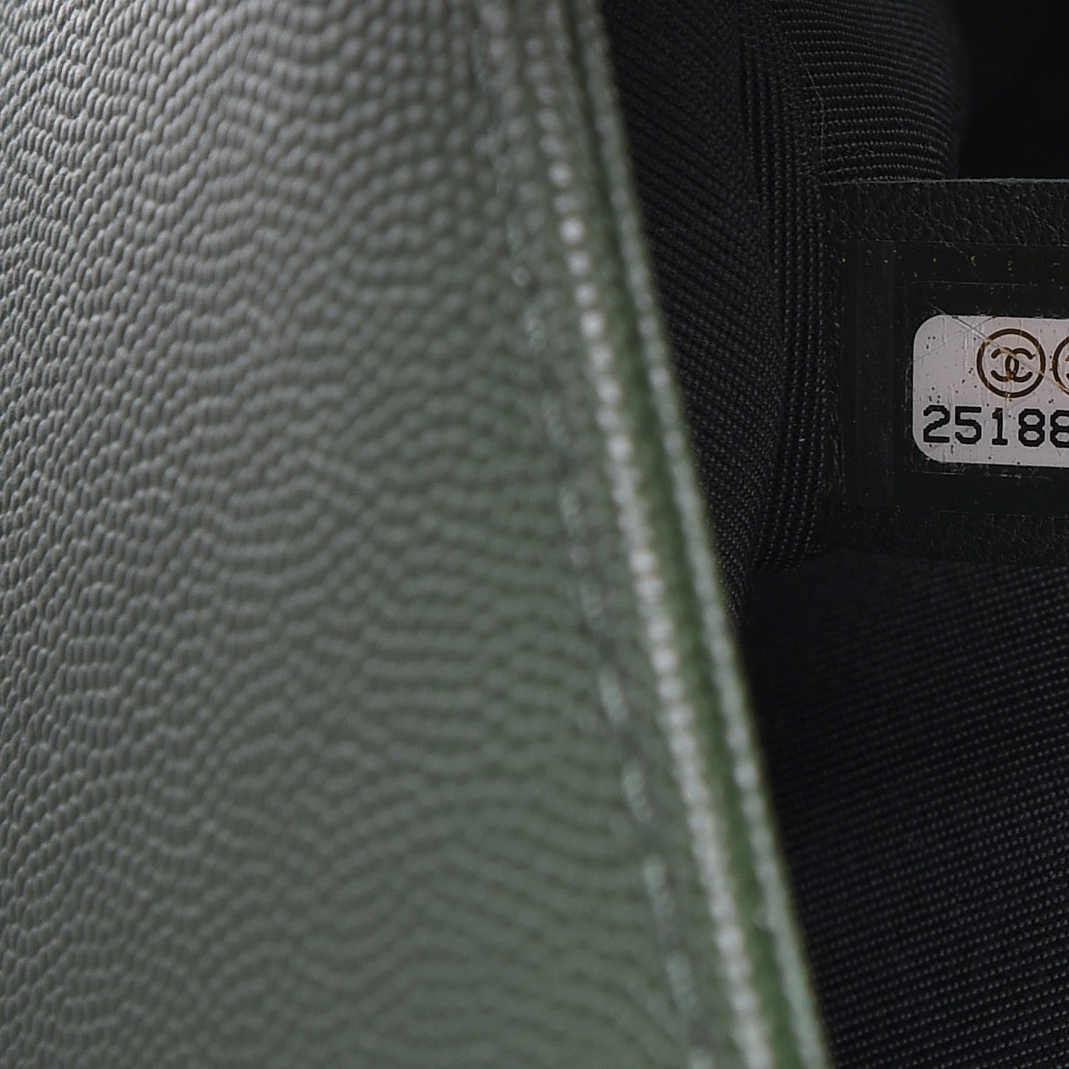 Chanel Caviar Chevron Quilted Braided Medium Boy Flap Dark Green 7 of 8