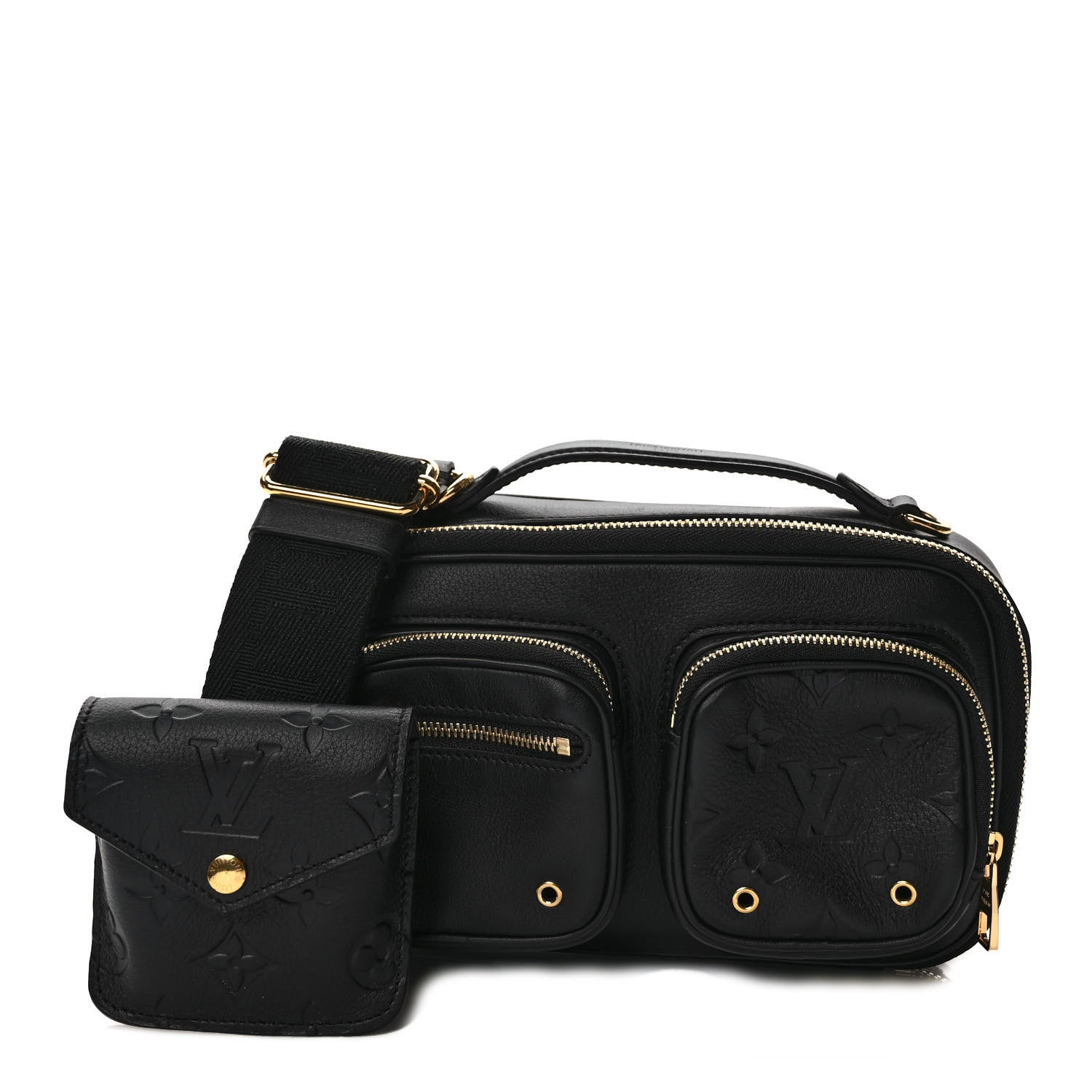 Louis Vuitton Calfskin Monogram Embossed Utility Crossbody Black 1 of 8