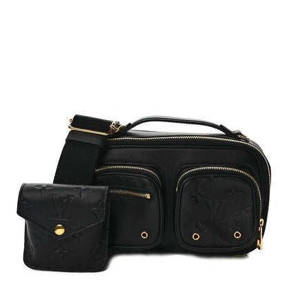 Louis Vuitton Calfskin Monogram Embossed Utility Crossbody Black 1 of 8