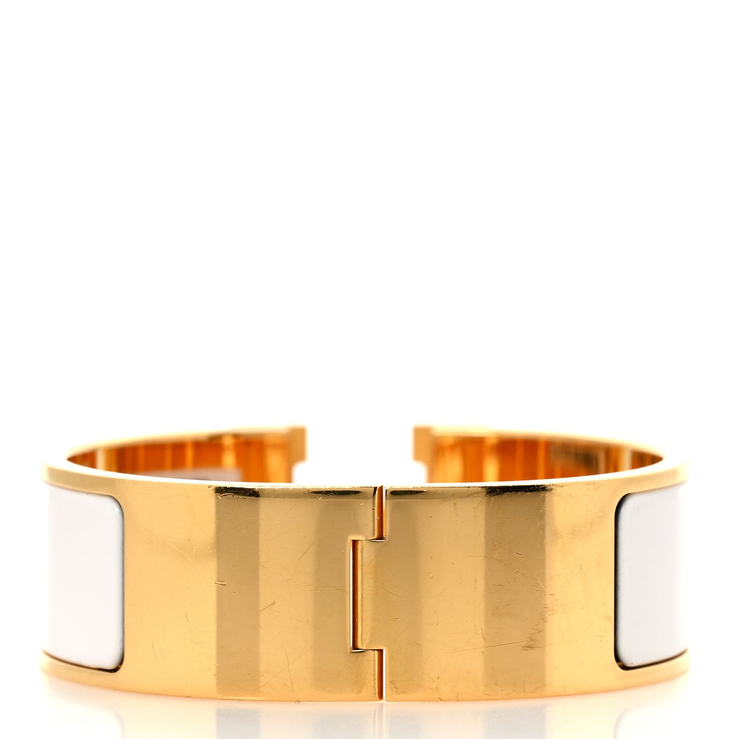 Enamel Wide Clic Clac H Bracelet PM White