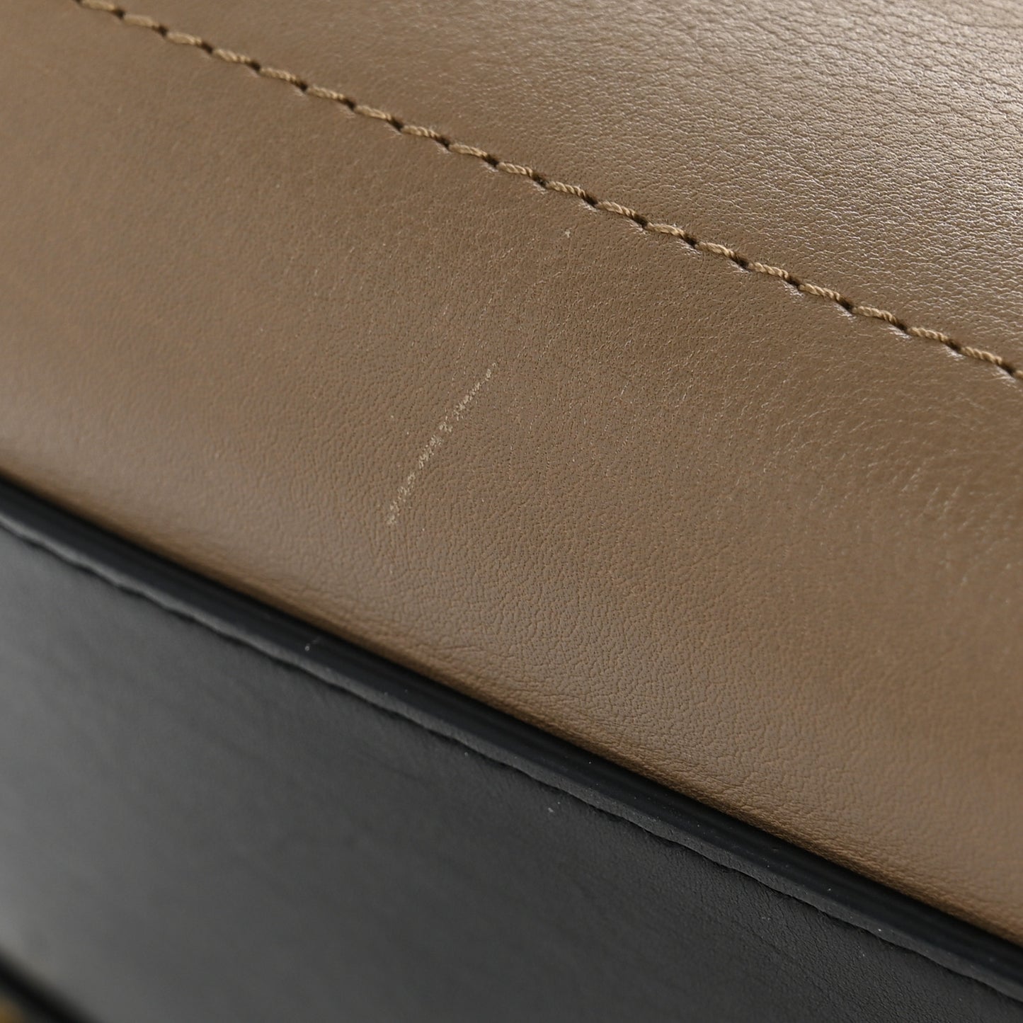 Smooth Calfskin Suede Mini Tri-Color Luggage Beige