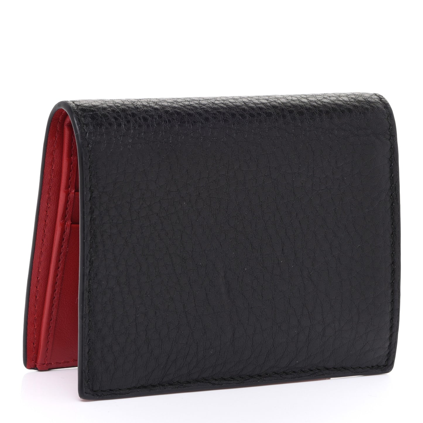 Vitello Daino Small Bi-Fold Wallet Black Fuoco