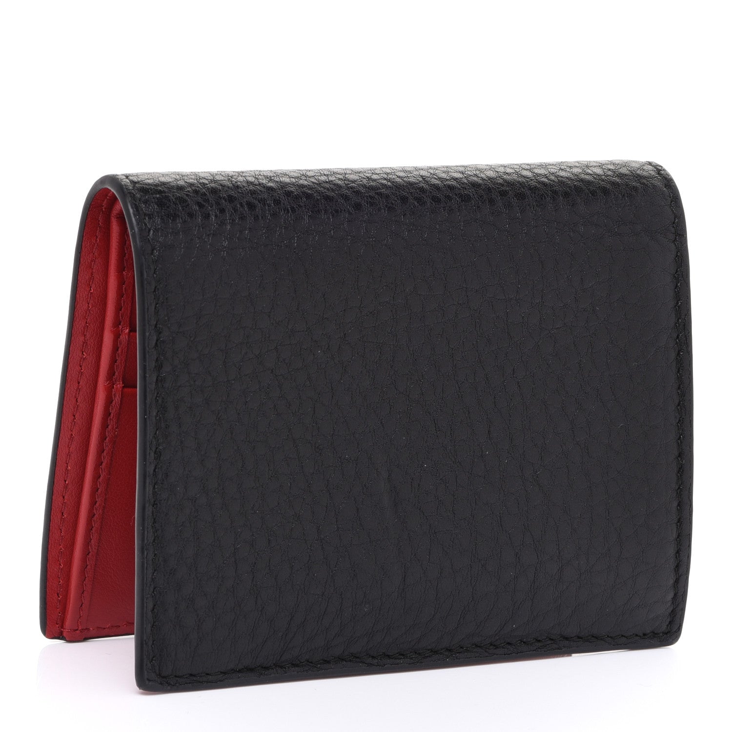 Prada Vitello Daino Small Bi-Fold Wallet Black Fuoco 3 of 7