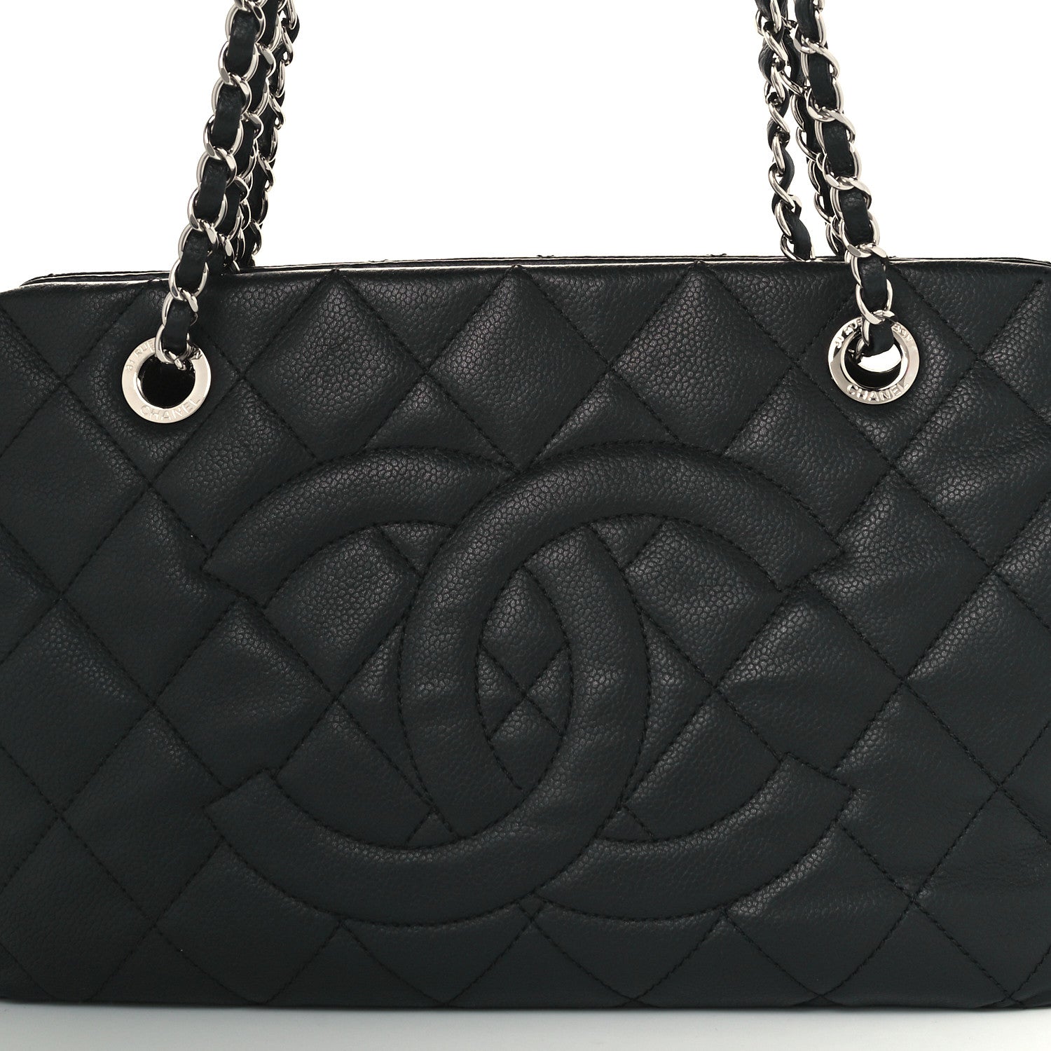 Chanel Caviar Quilted CC Timeless Soft Tote Black 8 of 10