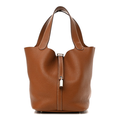 Hermes Taurillon Clemence Picotin Lock 22 MM Gold 1 of 14