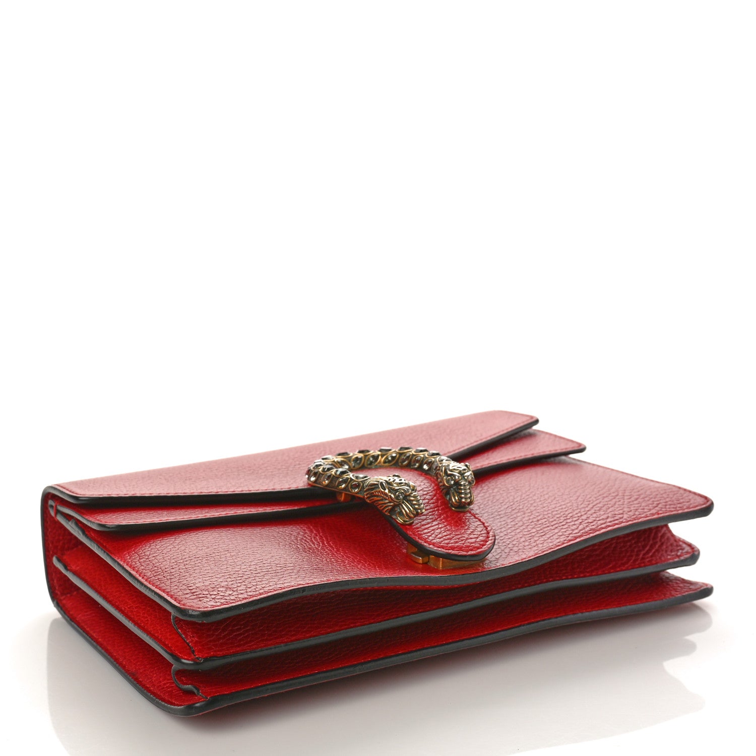 Gucci Dollar Calfskin Swarovski Crystal Small Dionysus Shoulder Bag Hibiscus Red 4 of 11