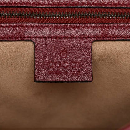 Gucci Vintage Effect Calfskin Matelasse Diagonal Small Torchon GG Marmont Shoulder Bag Black Romantic Cherry 6 of 11