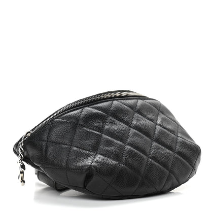 Chanel Grained Calfskin Quilted Waist Belt Bag Black 4 of 10