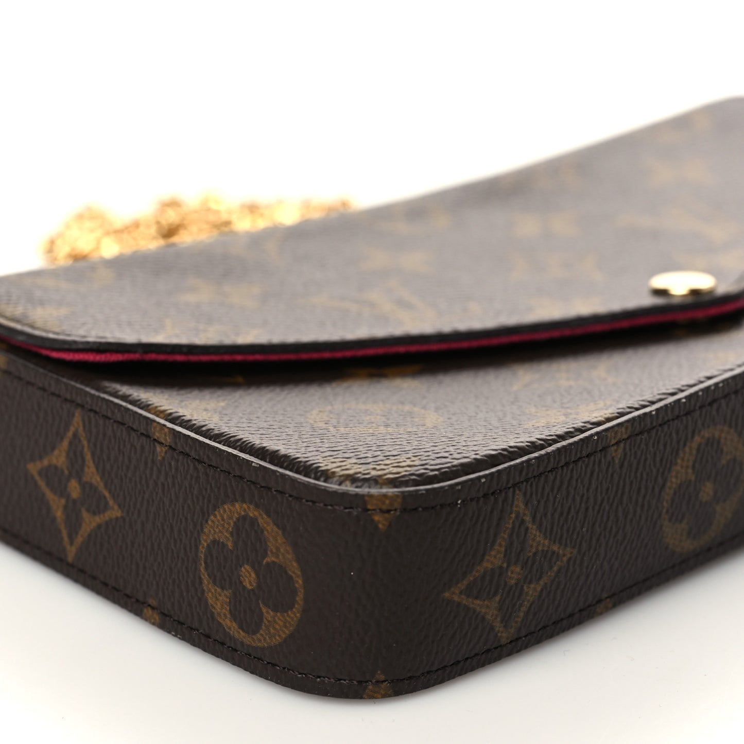Monogram Pochette Felicie Chain Wallet Fuchsia