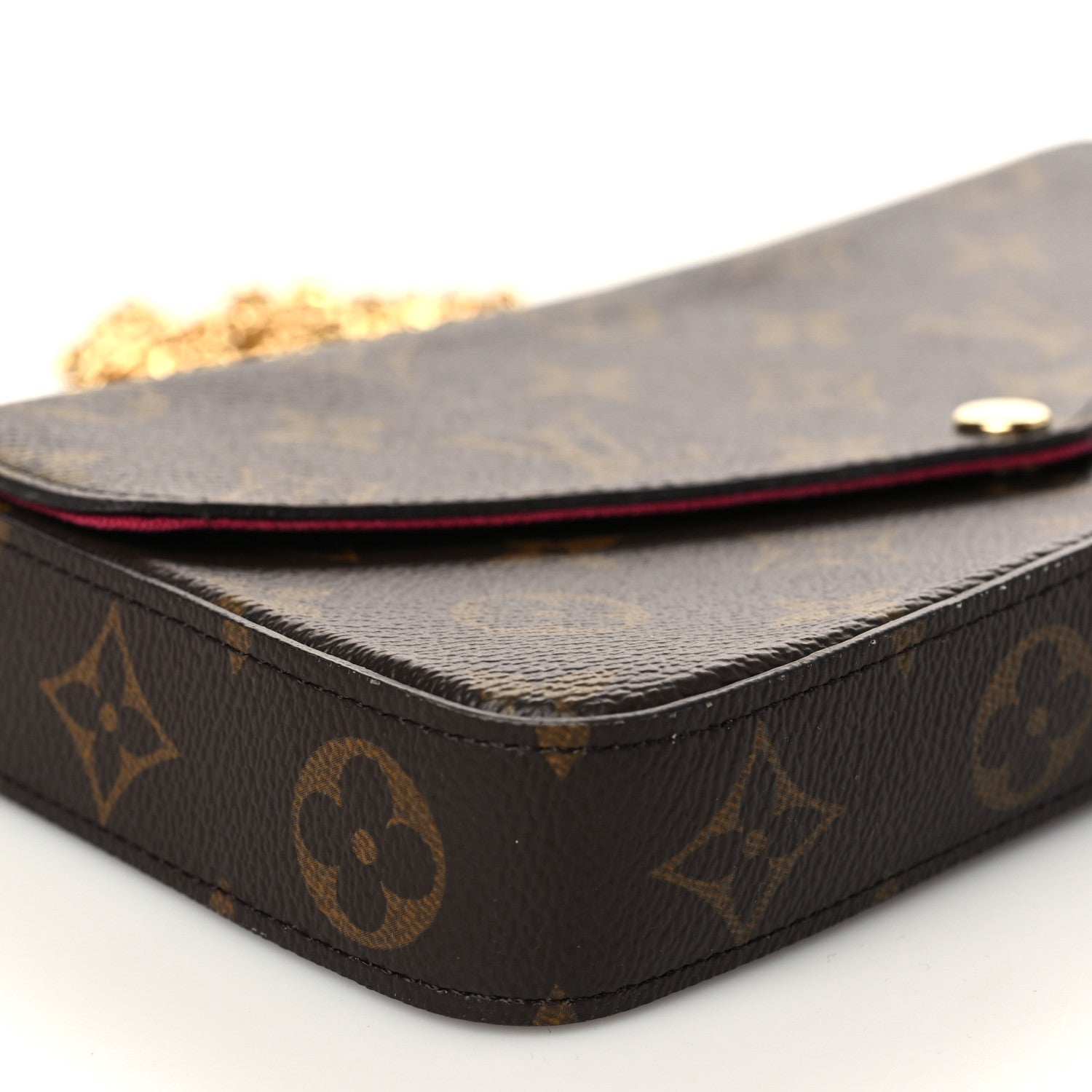 Louis Vuitton Monogram Pochette Felicie Chain Wallet Fuchsia 7 of 8