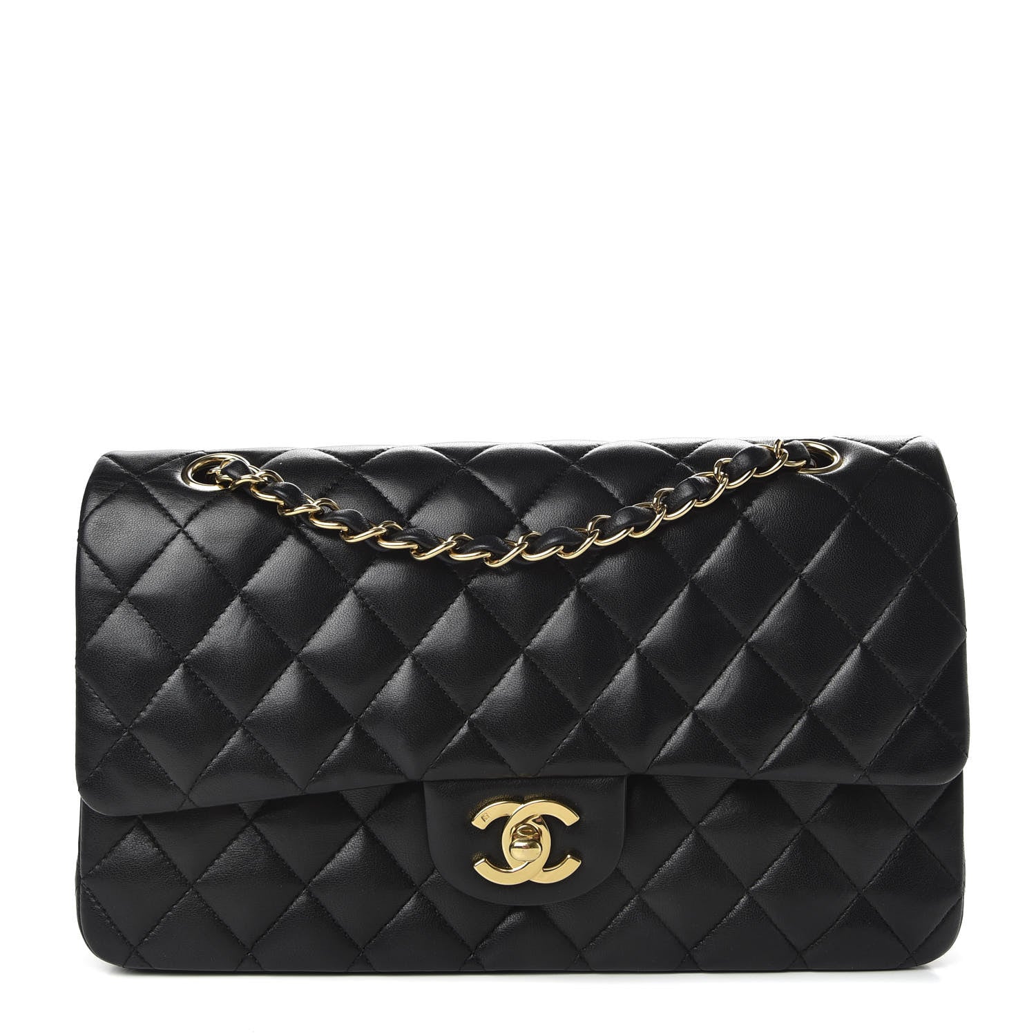 Chanel Lambskin Quilted Medium Double Flap Black 1 of 9