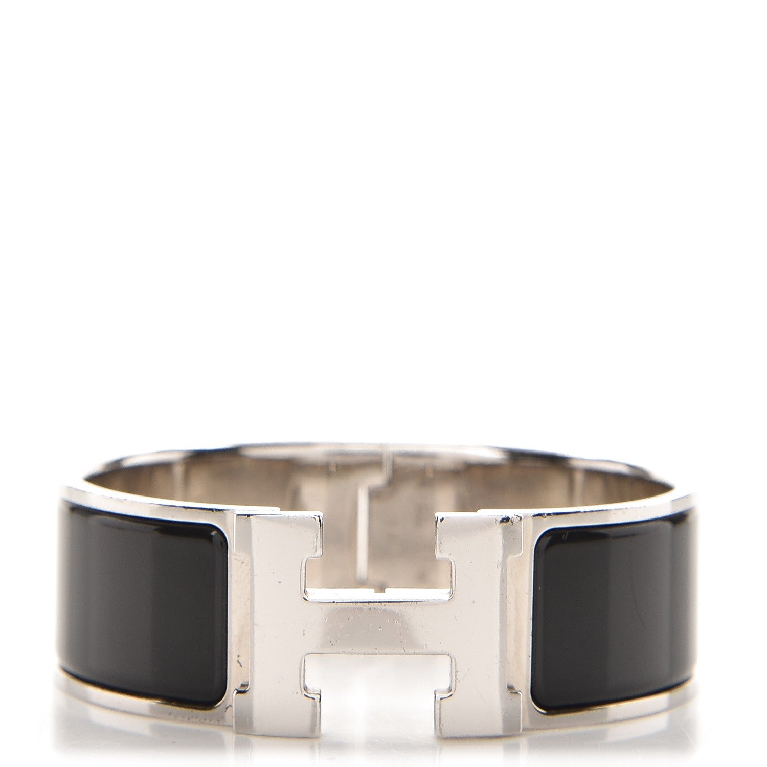 Hermes Enamel Wide Clic Clac H Bracelet PM Black 1 of 5