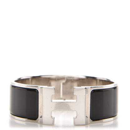 Hermes Enamel Wide Clic Clac H Bracelet PM Black 1 of 5