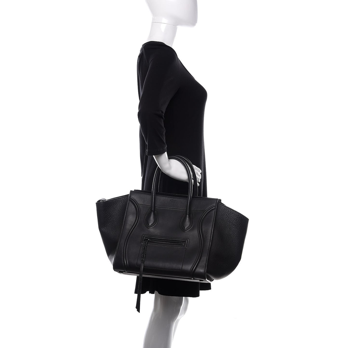 Supple Calfskin Medium Phantom Luggage Black
