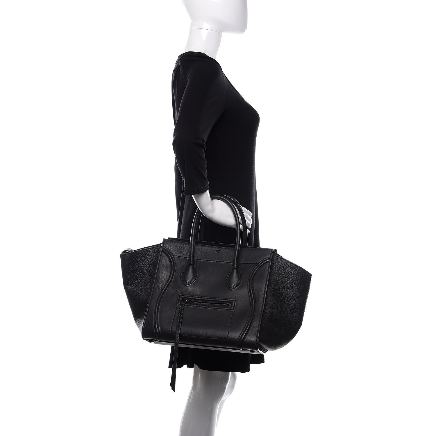 Celine Supple Calfskin Medium Phantom Luggage Black 3 of 10