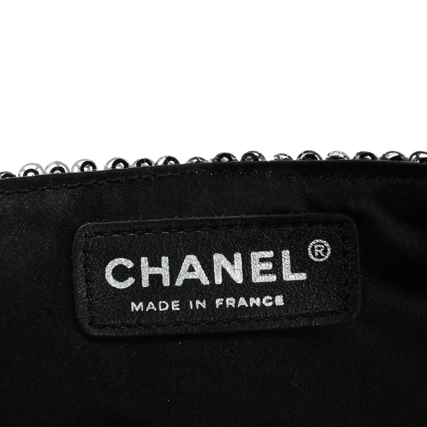 Sequin East West Flap Dark Silver