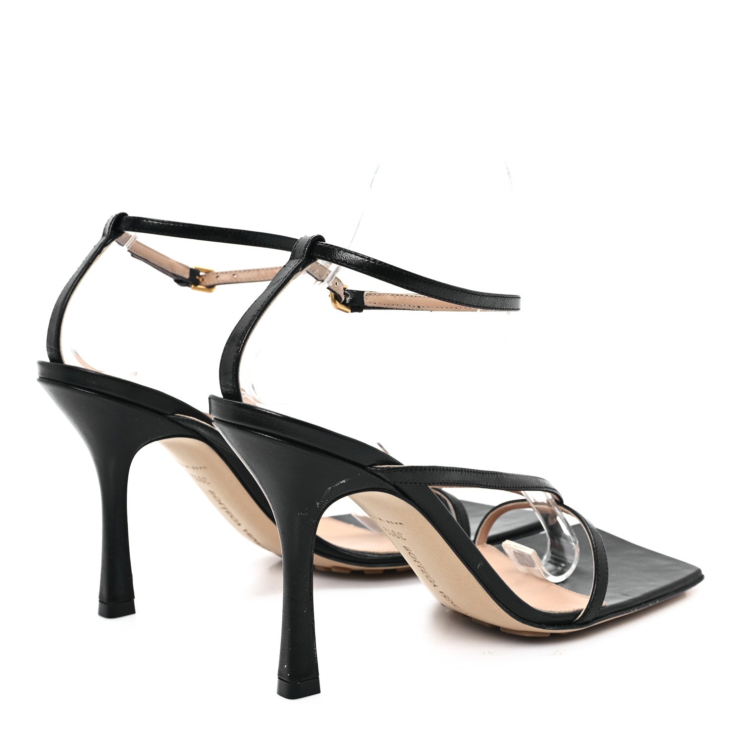 Bottega Veneta Lambskin Stretch Multi Strap 90mm Sandals 39.5 Black 5 of 9