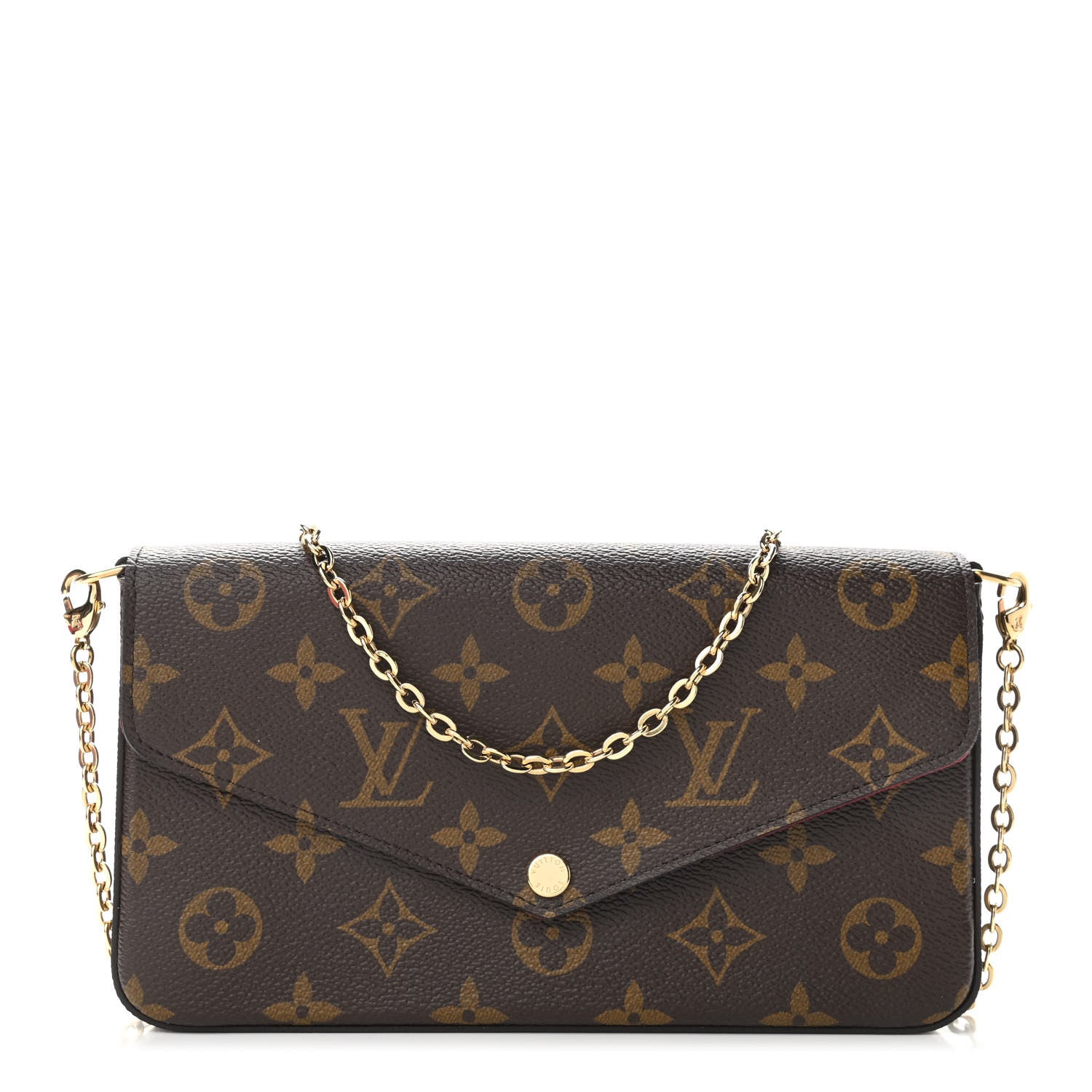 Louis Vuitton Monogram Pochette Felicie Chain Wallet Fuchsia 2 of 11