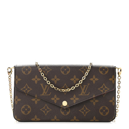 Louis Vuitton Monogram Pochette Felicie Chain Wallet Fuchsia 2 of 11
