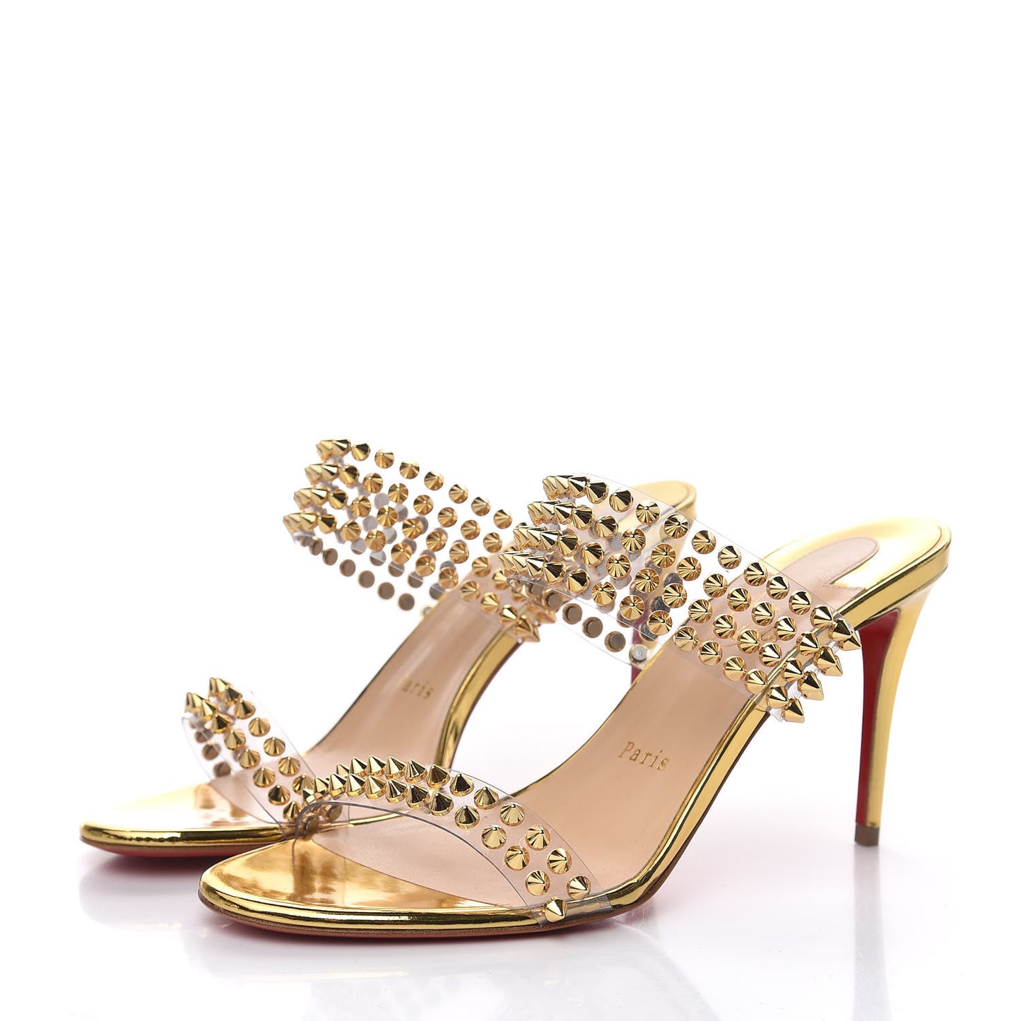 Specchio PVC Spikes Only 85 Slide Sandals 39 Gold