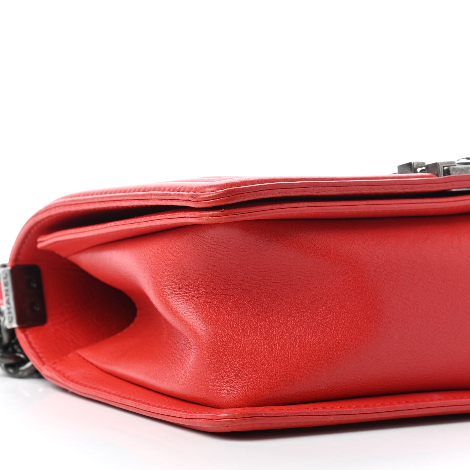 Chanel Calfskin Quilted Double Stitch Medium Boy Flap Red 9 of 9